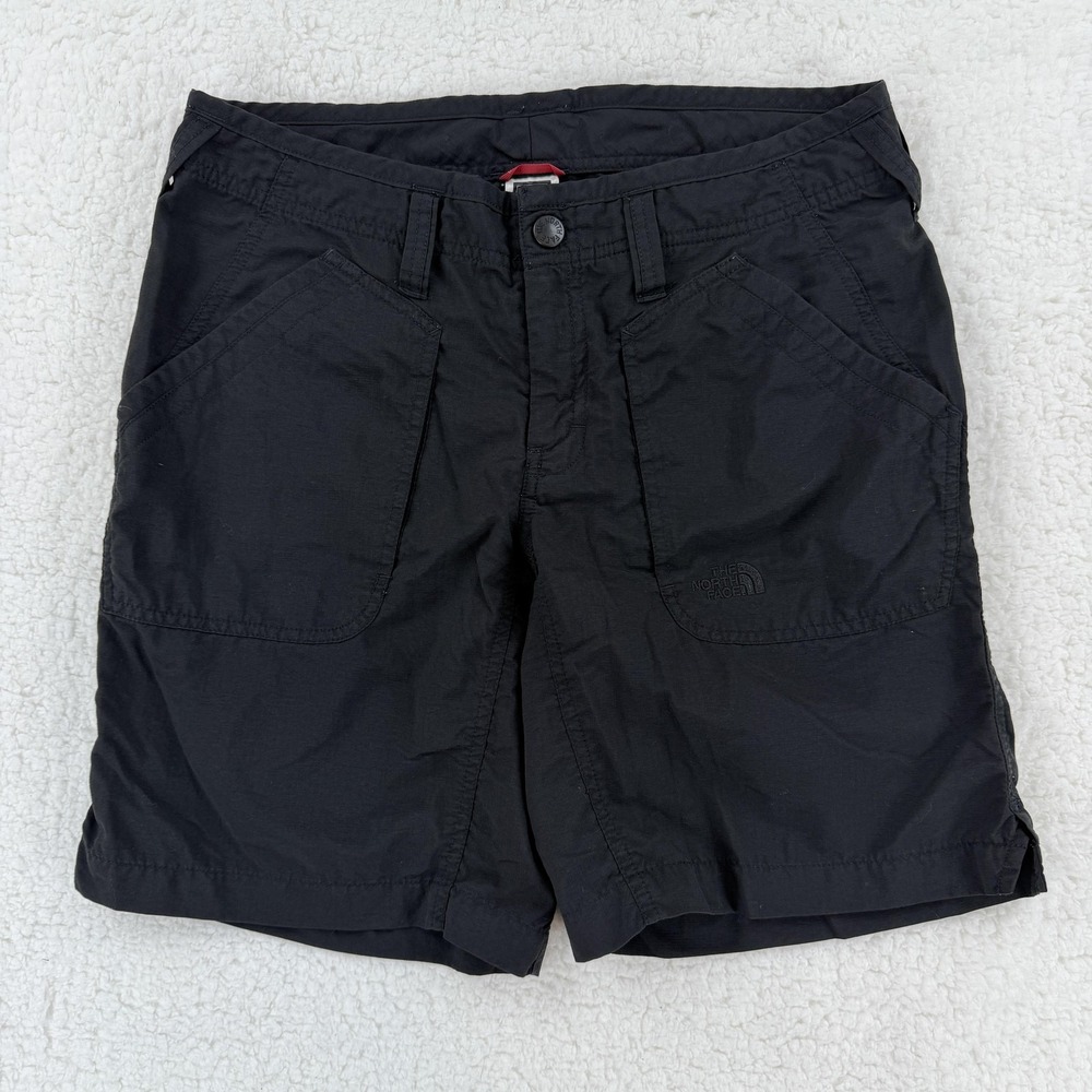 The North Face Shorts Womens 8 Black Nylon Hiking Outdoor Cargo Utility Pockets